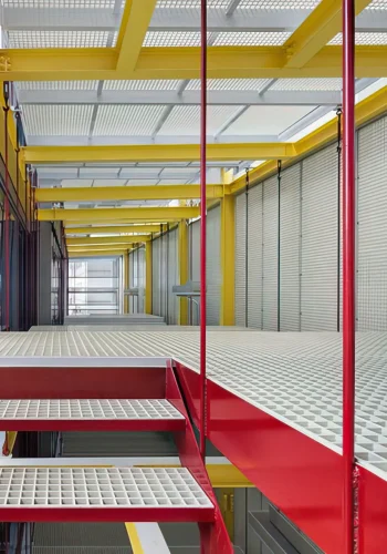 red-hallway-with-red-metal-frame-red-metal-beam
